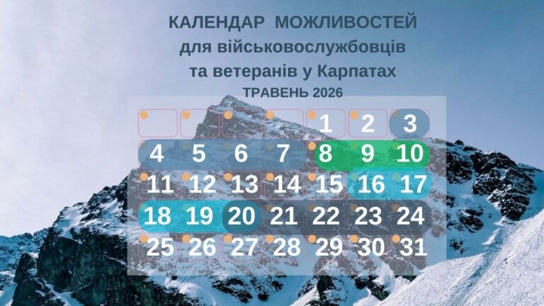 Календар безкоштовних можливостей в Карпатах